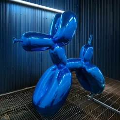 Statues & Sculptures Floor Standing|Balloon Dogs-Balloon Dog 100cm Ocean Blue Metal Garden Sculpture