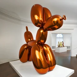 Statues & Sculptures Floor Standing|Balloon Dogs-Balloon Dog 80cm Orange Metal Garden Sculpture