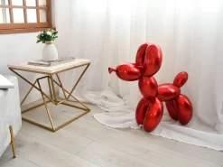 Statues & Sculptures Floor Standing|Balloon Dogs-Balloon Dog 62cm Red Resin Indoor Sculpture