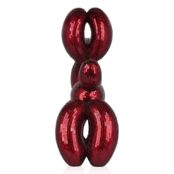 Statues & Sculptures Table Top|Floor Standing-Balloon Dog 60cm Red Resin Indoor Sculpture