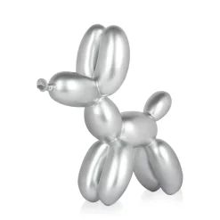 Statues & Sculptures Table Top|Balloon Dogs-Balloon Dog 27cm Silver Resin Indoor Sculpture