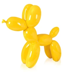 Statues & Sculptures Table Top|Floor Standing-Balloon Dog 46cm Yellow Resin Indoor Sculpture
