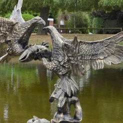 Statues & Sculptures Eagles-Battle of Eagles Bronze Metal Garden Statue