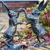 Statues & Sculptures Wildlife-Battling Hares 50cm Bronze Metal Garden Statues