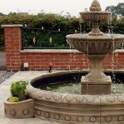 Statues & Sculptures Water Features-Blenheim Double Tier 2m Stone Water Fountain Feature
