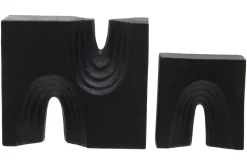Statues & Sculptures Table Top|Abstract-Block Symphony 18cm Black Resin Indoor Sculptures