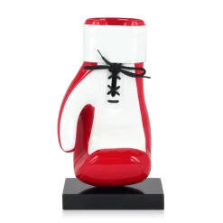 Statues & Sculptures Table Top|Contemporary-Boxing Hero 37cm Red Resin Indoor Sculpture