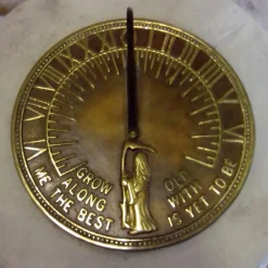 Statues & Sculptures Garden Sundials-Brighton Aged Brass Stone Garden Sundial