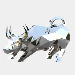 Statues & Sculptures Farm|Contemporary-Bull 120cm Geometric Metal Garden Sculpture