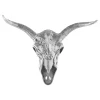 Statues & Sculptures Wall Art|Animals-Bull Skull 61cm Silver Metal Wall Sculpture