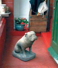 Statues & Sculptures Dogs-Bulldog Stone Garden Ornament