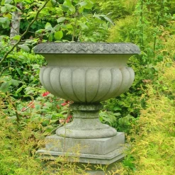 Statues & Sculptures Large|Round-Burghley Urn Stone Garden Planter