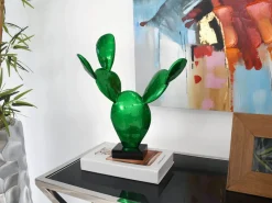 Statues & Sculptures Table Top|Contemporary-Cactus Bloom 41cm Green Resin Indoor Sculpture