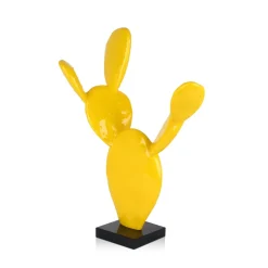 Statues & Sculptures Table Top|Contemporary-Cactus Bloom 41cm Yellow Resin Indoor Sculpture