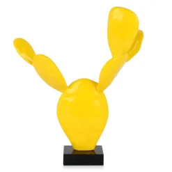 Statues & Sculptures Table Top|Contemporary-Cactus Bloom 61cm Yellow Resin Indoor Sculpture