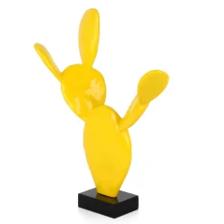 Statues & Sculptures Table Top|Contemporary-Cactus Bloom 61cm Yellow Resin Indoor Sculpture