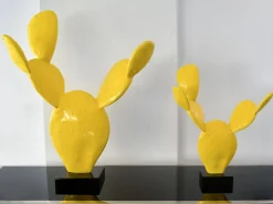 Statues & Sculptures Table Top|Contemporary-Cactus Bloom 61cm Yellow Resin Indoor Sculpture