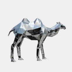 Statues & Sculptures Wildlife|Contemporary-Camel 161cm Geometric Metal Garden Sculpture