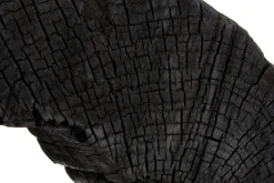 Statues & Sculptures Table Top|Abstract-Carbon Halo 53cm Black Wood Indoor Sculpture