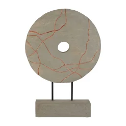 Statues & Sculptures Table Top|Abstract-Celestial Circle 50cm Wood Indoor Sculpture