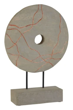 Statues & Sculptures Table Top|Abstract-Celestial Circle 50cm Wood Indoor Sculpture
