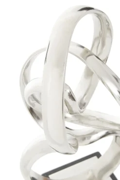 Statues & Sculptures Table Top|Abstract-Celestial Loop 46cm Silver Metal Indoor Sculpture
