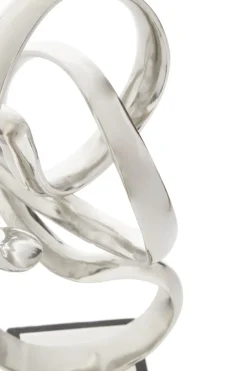 Statues & Sculptures Table Top|Abstract-Celestial Loop 46cm Silver Metal Indoor Sculpture