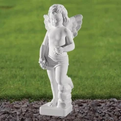 Statues & Sculptures Cherub-Cherub 37cm Marble Resin Garden Statue