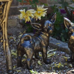 Statues & Sculptures Dogs-Chihuahua Dogs Bronze Metal Garden Ornaments