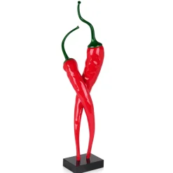 Statues & Sculptures Floor Standing|Contemporary-Chilli Fusion 88cm Red Resin Indoor Sculpture