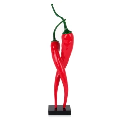 Statues & Sculptures Table Top|Contemporary-Chilli Fusion 59cm Red Resin Indoor Sculpture