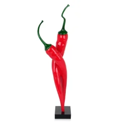 Statues & Sculptures Table Top|Contemporary-Chilli Fusion 59cm Red Resin Indoor Sculpture