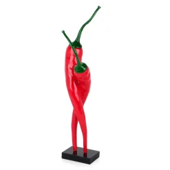 Statues & Sculptures Table Top|Contemporary-Chilli Fusion 59cm Red Resin Indoor Sculpture