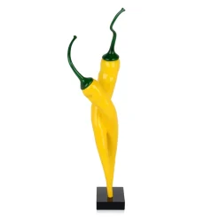 Statues & Sculptures Table Top|Contemporary-Chilli Fusion 59cm Yellow Resin Indoor Sculpture