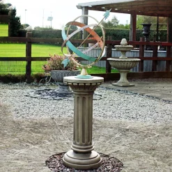 Statues & Sculptures Armillary Sundials-Clarence Stone Brass Armillary Garden Sundial
