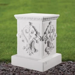Statues & Sculptures Plinths & Pedestals-Classic 33cm Marble Resin Garden Pedestal