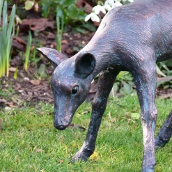 Statues & Sculptures Stags & Deers-Classic Fawn 41cm Bronze Metal Garden Statue