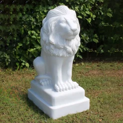 Statues & Sculptures Wildlife|Lions-Classic Lion 71cm Marble Resin Garden Statue