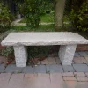 Statues & Sculptures Stone Benches-Classic Natural Granite Pink Stone Garden Bench