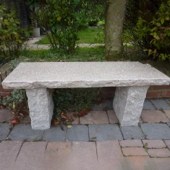 Statues & Sculptures Stone Benches-Classic Natural Granite Pink Stone Garden Bench