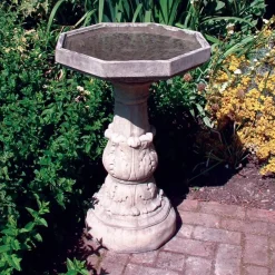 Statues & Sculptures Bird Baths-Classic Plain Stone Garden Birdbath