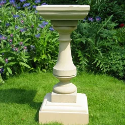 Statues & Sculptures Plinths & Pedestals|Garden Sundials-Classic Square 73cm Stone Sundial Pedestal