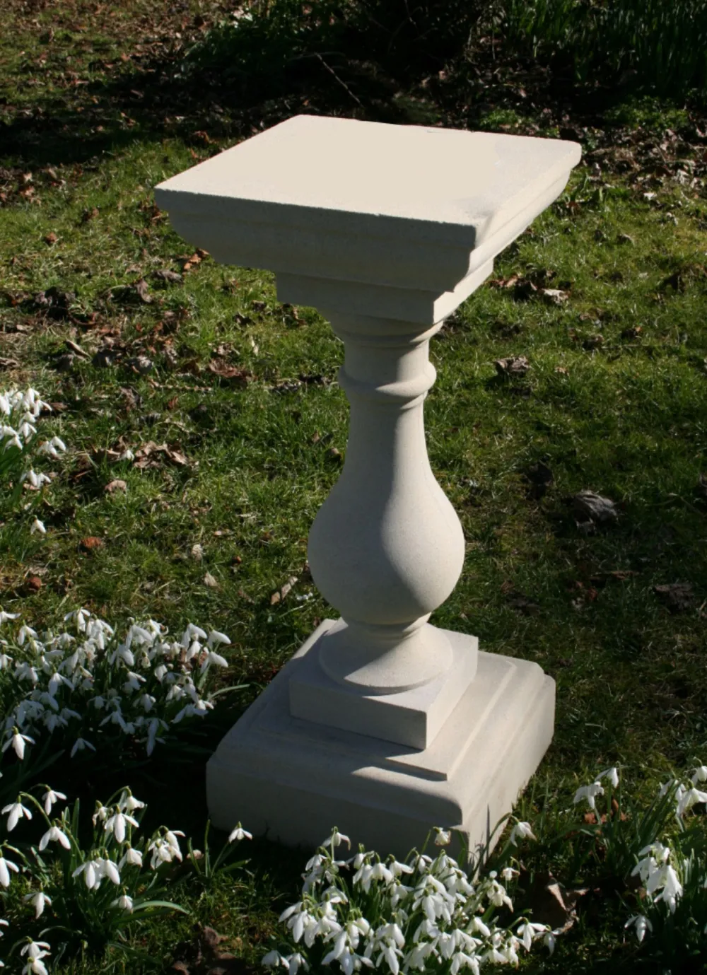 Statues & Sculptures Plinths & Pedestals|Garden Sundials-Classic Square 72cm Stone Sundial Pedestal