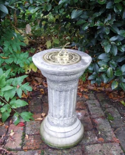 Statues & Sculptures Garden Sundials-Classical Brass Stone Garden Sundial