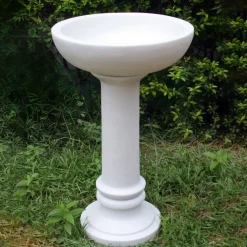 Statues & Sculptures Bird Baths-Coniston Modern Marble Resin Garden Birdbath