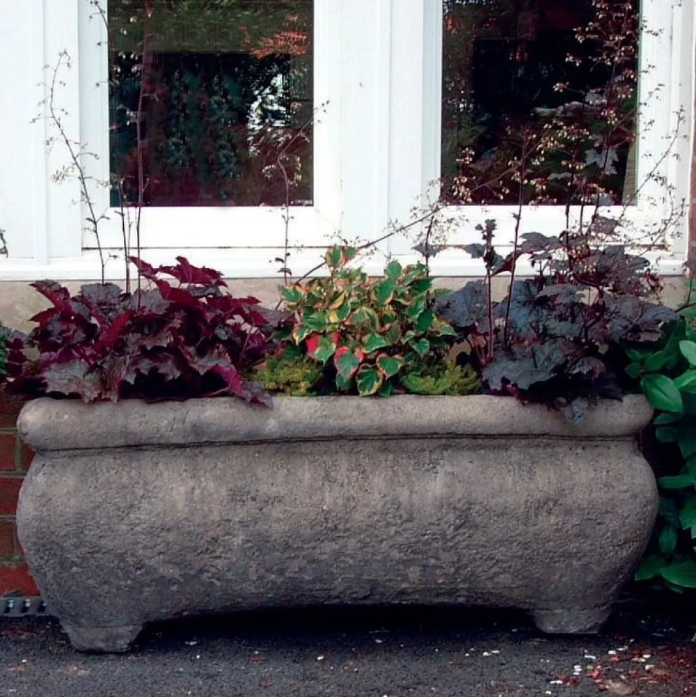 Statues & Sculptures Troughs-Continental Plant Trough 40cm Stone Garden Planter