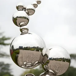 Statues & Sculptures Giant|Floor Standing-Cosmic Bubbles 226cm Silver Metal Garden Sculpture