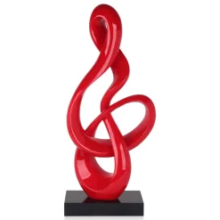 Statues & Sculptures Floor Standing|Abstract-Cosmic Flow 80cm Red Resin Indoor Sculpture