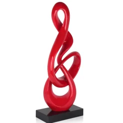 Statues & Sculptures Floor Standing|Abstract-Cosmic Flow 80cm Red Resin Indoor Sculpture
