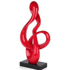 Statues & Sculptures Floor Standing|Abstract-Cosmic Flow 80cm Red Resin Indoor Sculpture